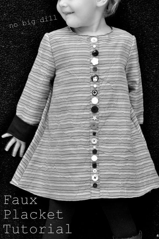 Easy Faux Placket--The fun of buttons without the headache of buttonholes!