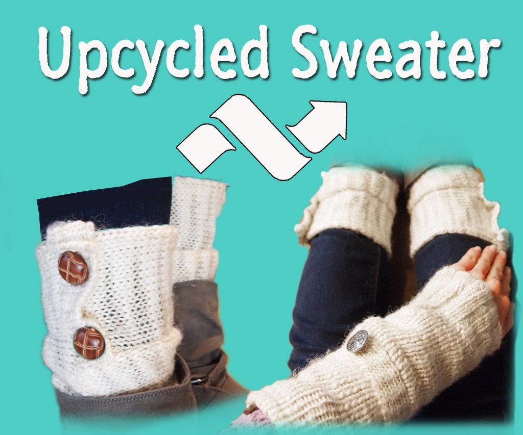 Upcycled Sweater - to Arm/Leg Warmers W/Phone Pocket