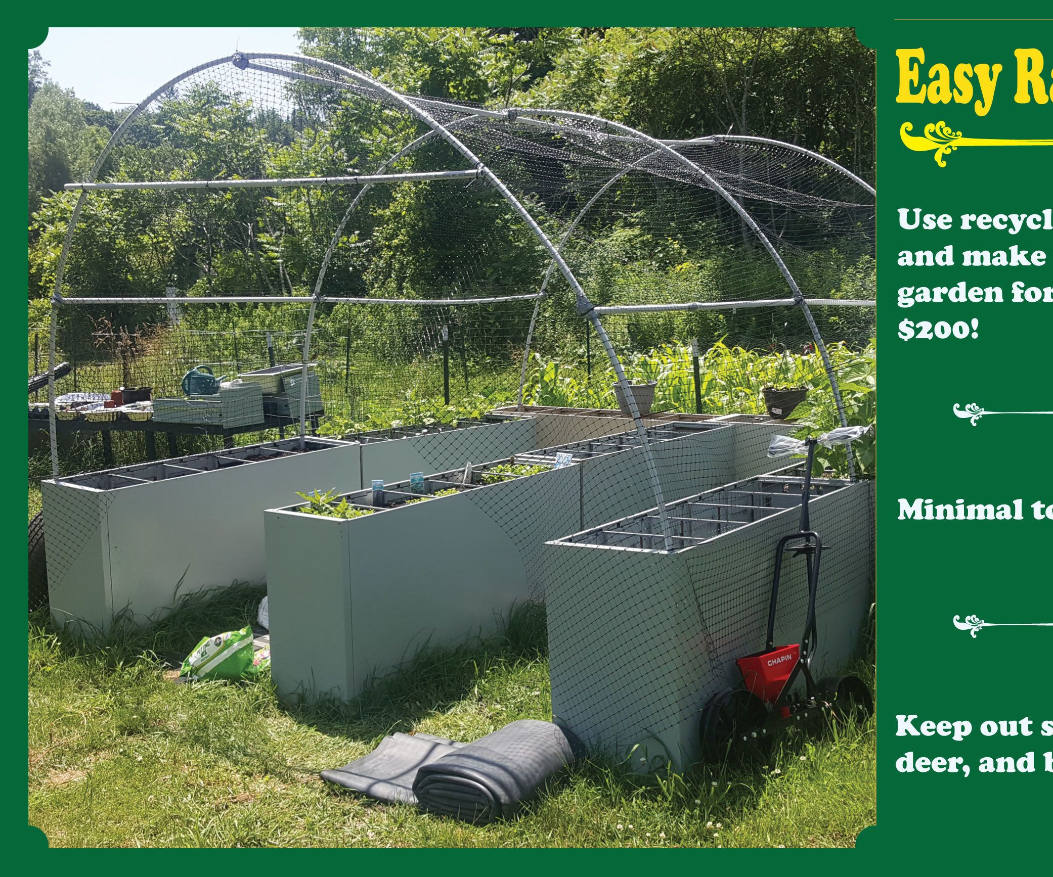 Easy Upcycled Raised Beds With Deer Screen
