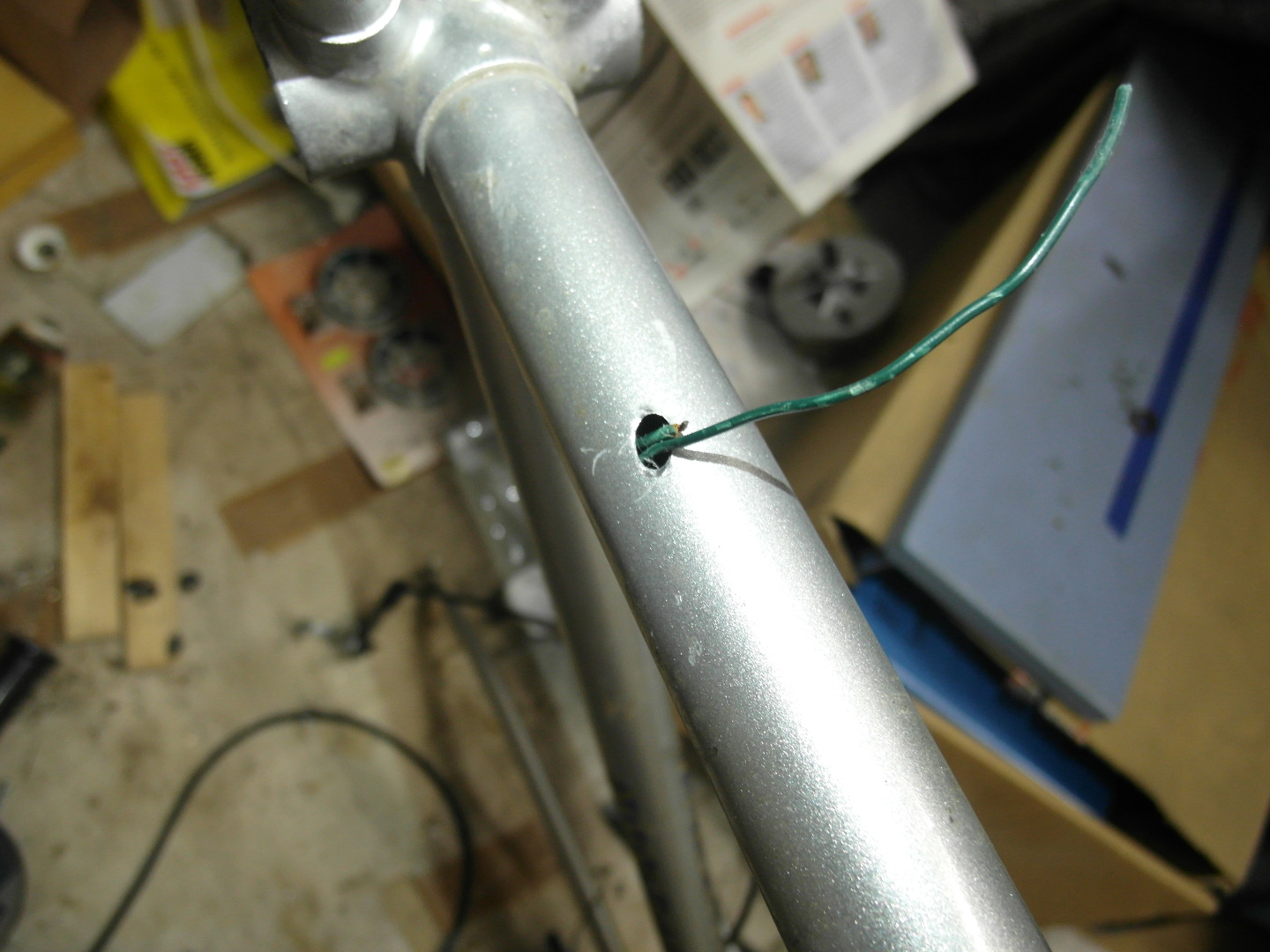 threading cable through bike frame