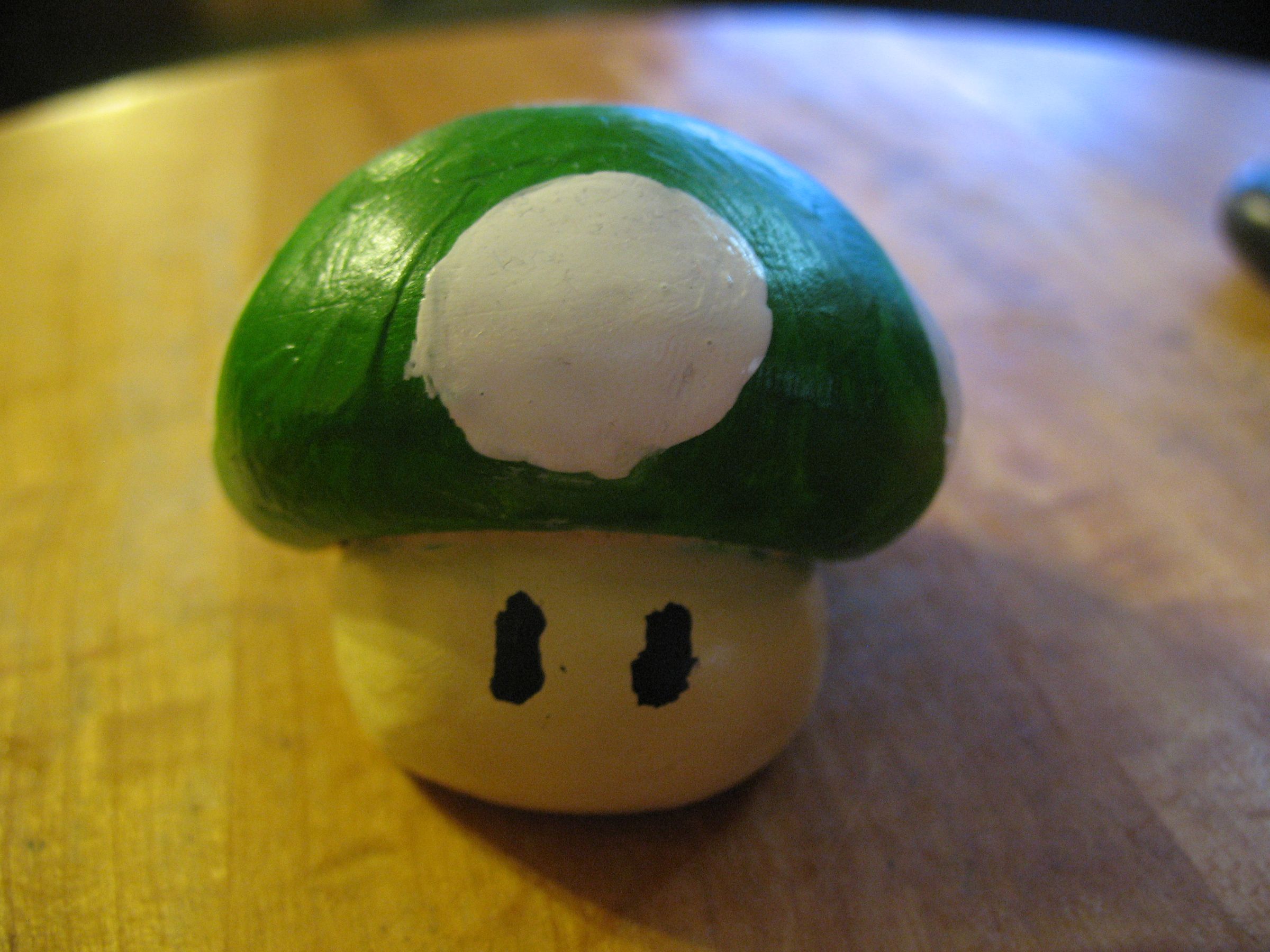Clay 1-Up Green Mushroom Figure