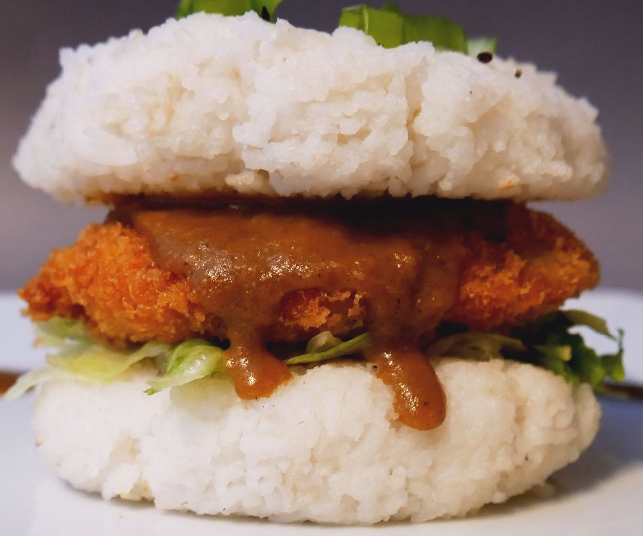 Chicken Katsu Curry Rice Burger With Curry Fries
