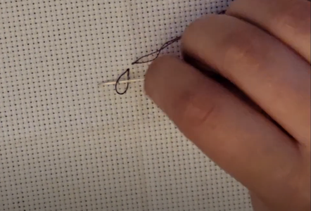 Starting the First Stitch - Anchoring New Thread