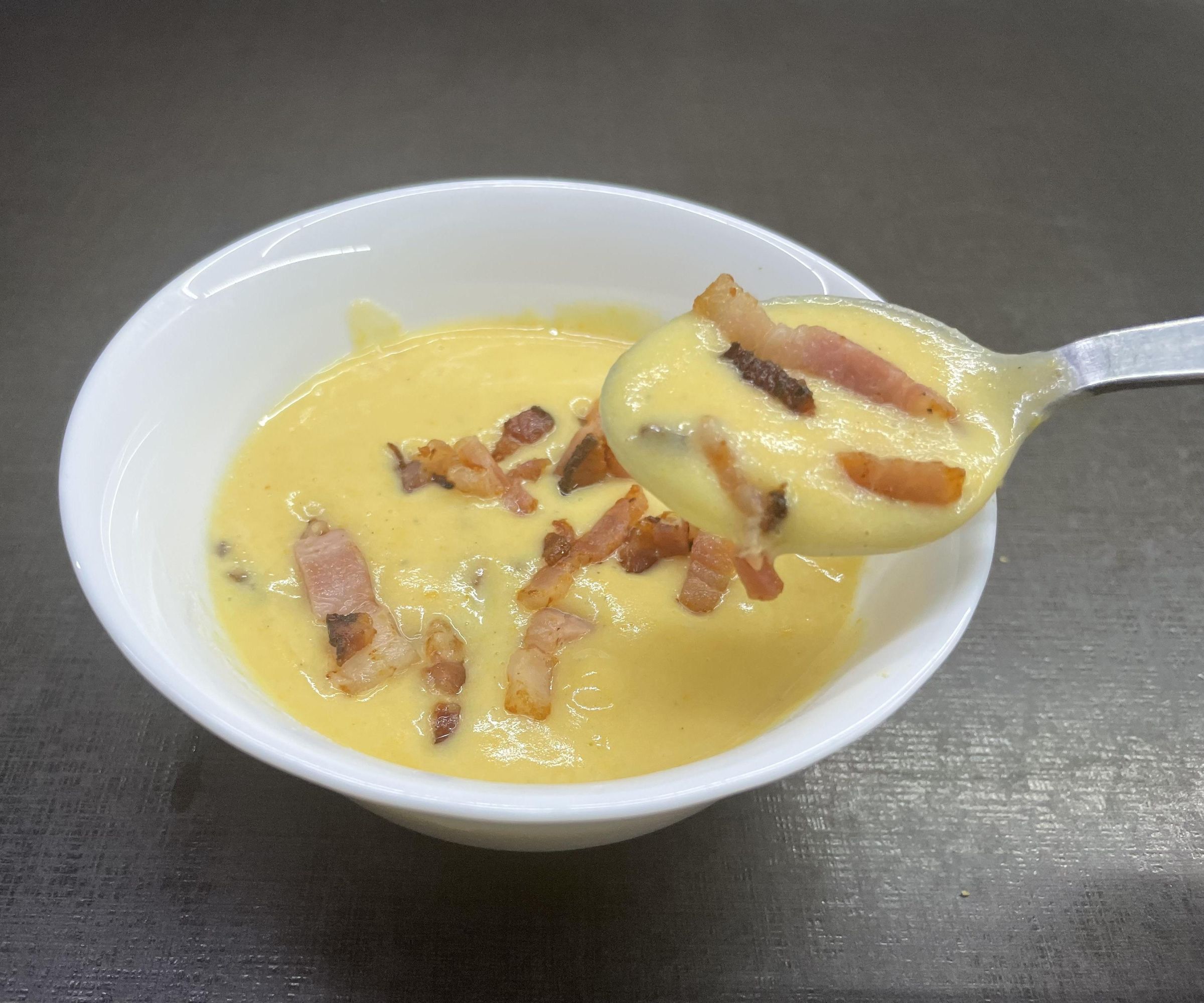Potato Cheese Soup With Crispy Bacon