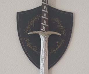 Sting - Bilbo's and Frodo's Sword W/ Shield Wall Mount