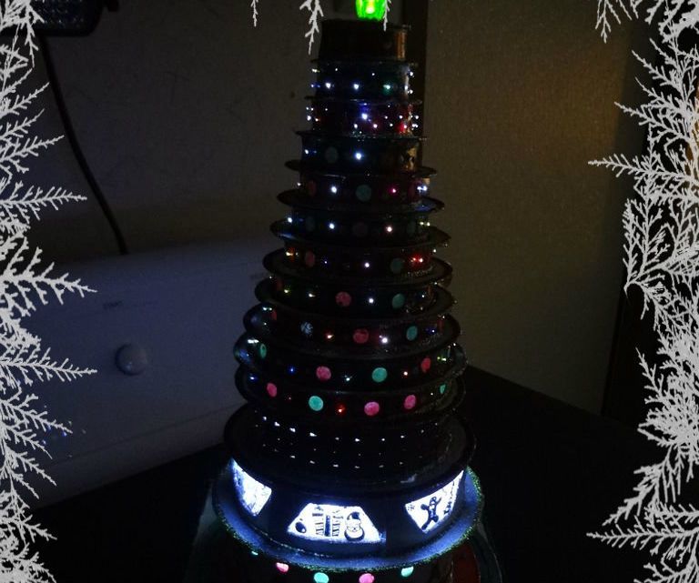Cardboard Christmas Tree With Lights.