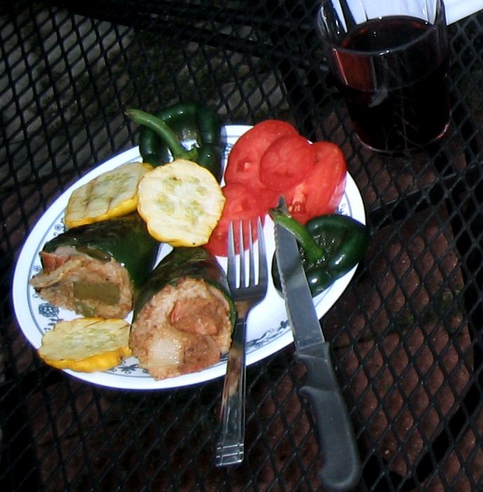 Grilled Stuffed Poblano Peppers