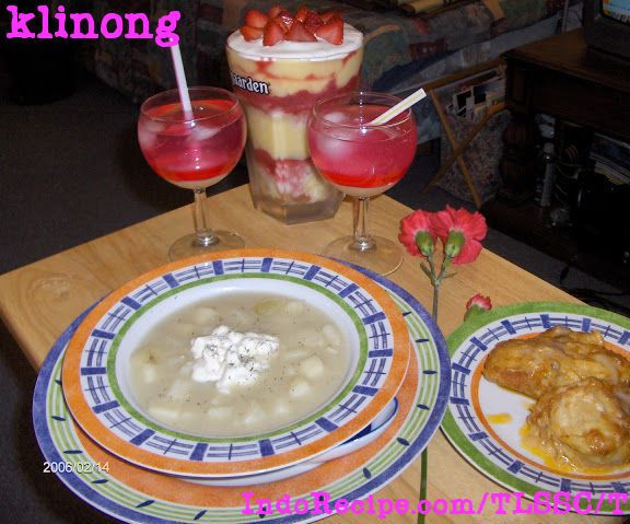 V for Valentine (Creamy Chicken, Creamy Potato Stew, Creamy Dessert, and Creamy Looking Drink)