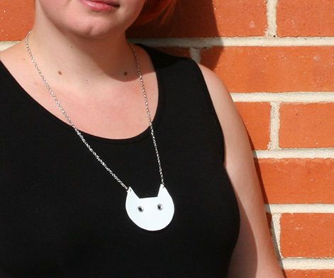 Leather Cat Statement Necklace