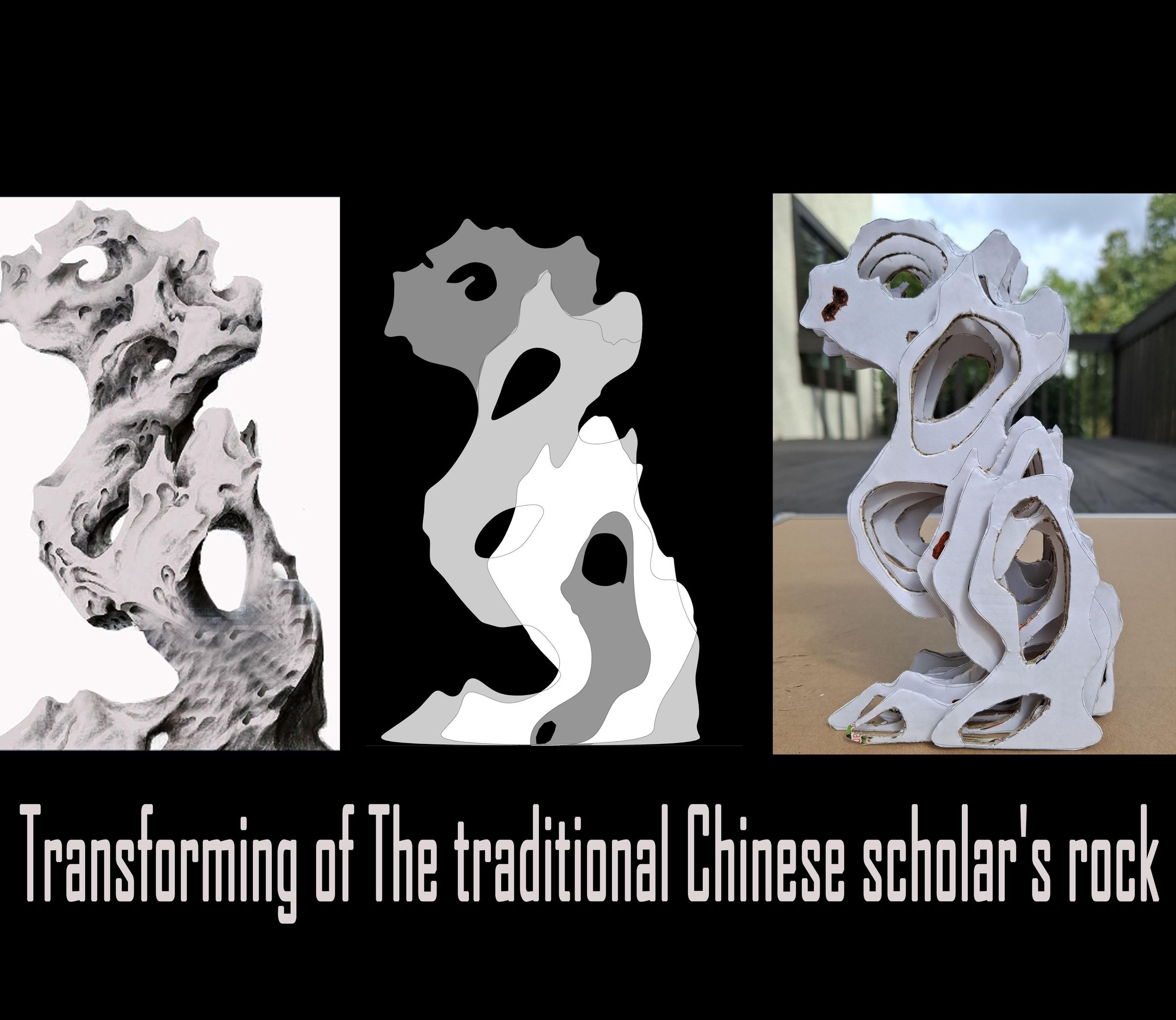 The Traditional Chinese Scholar's Rock, Recreated Using Cardboard