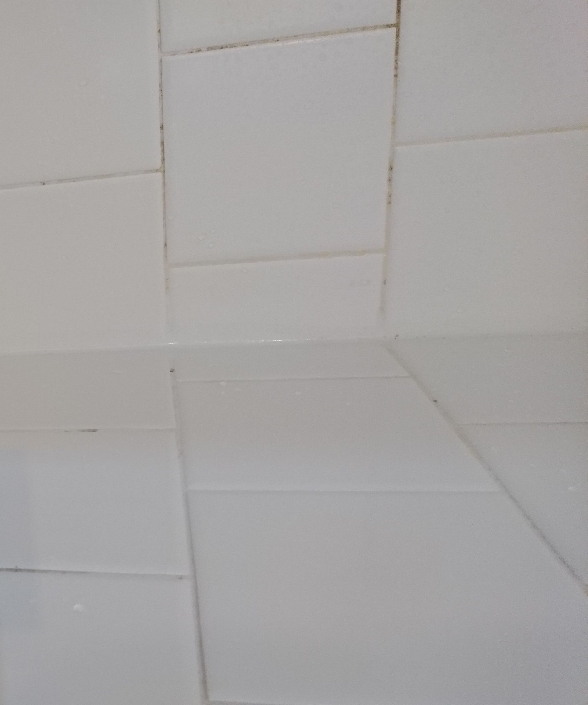 Clean Blackened Caulking in Bathroom