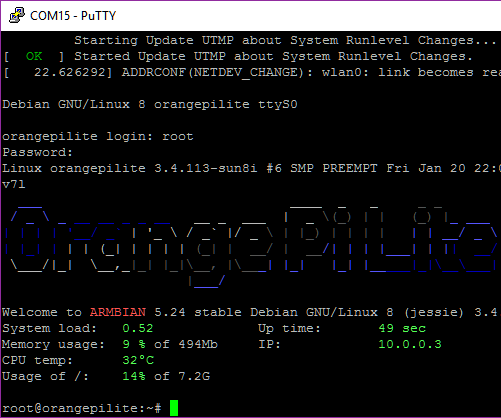 Setup Orange Pi Using Serial Port.