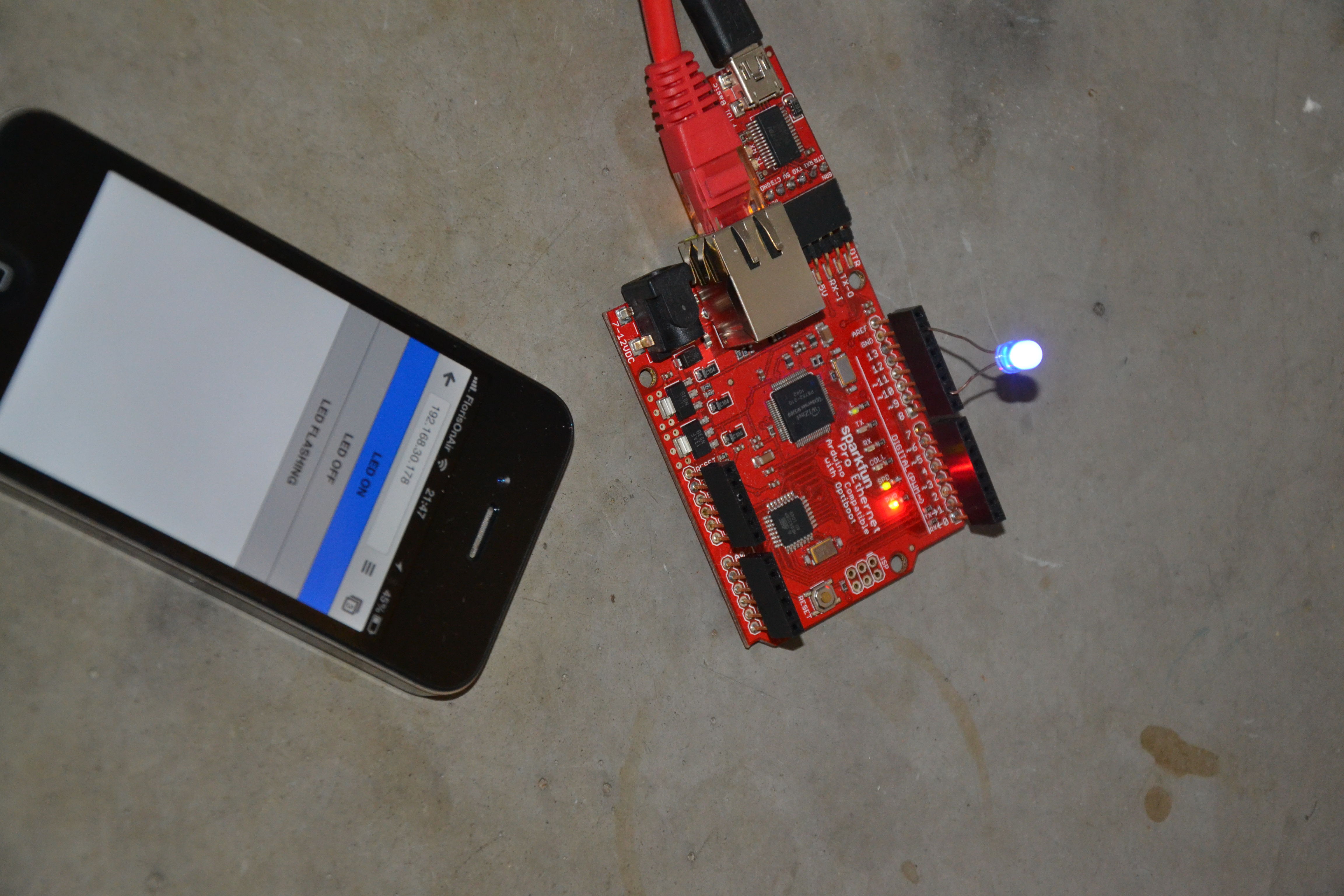 Iphone controlled led without a computer or internet