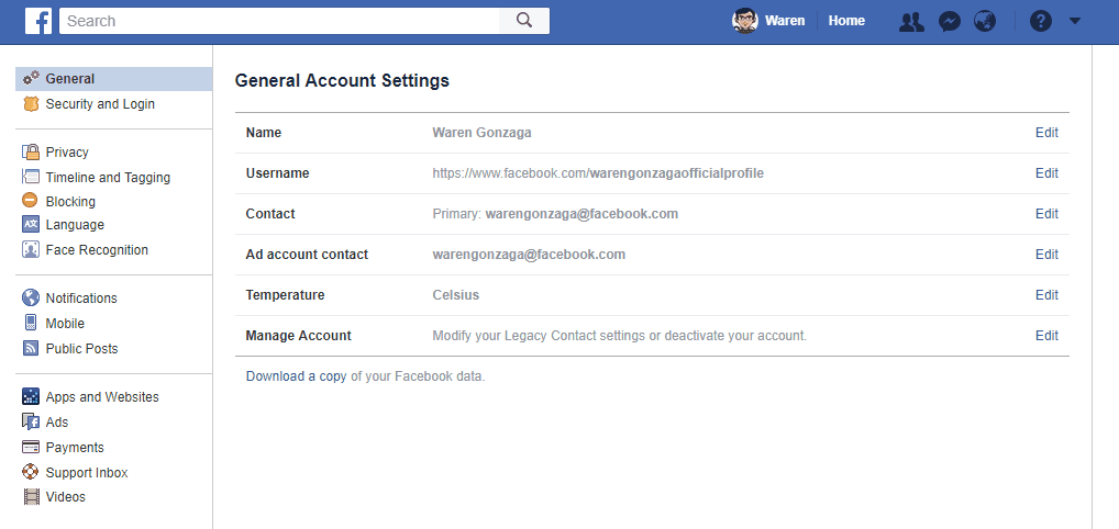 Facebook Security and Login Settings