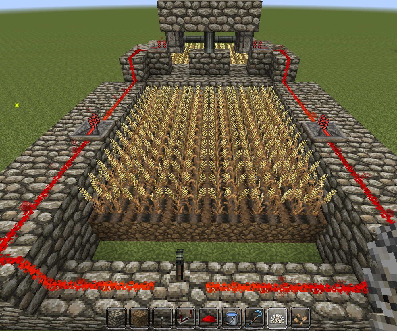 Minecraft auto-harvest wheat farm