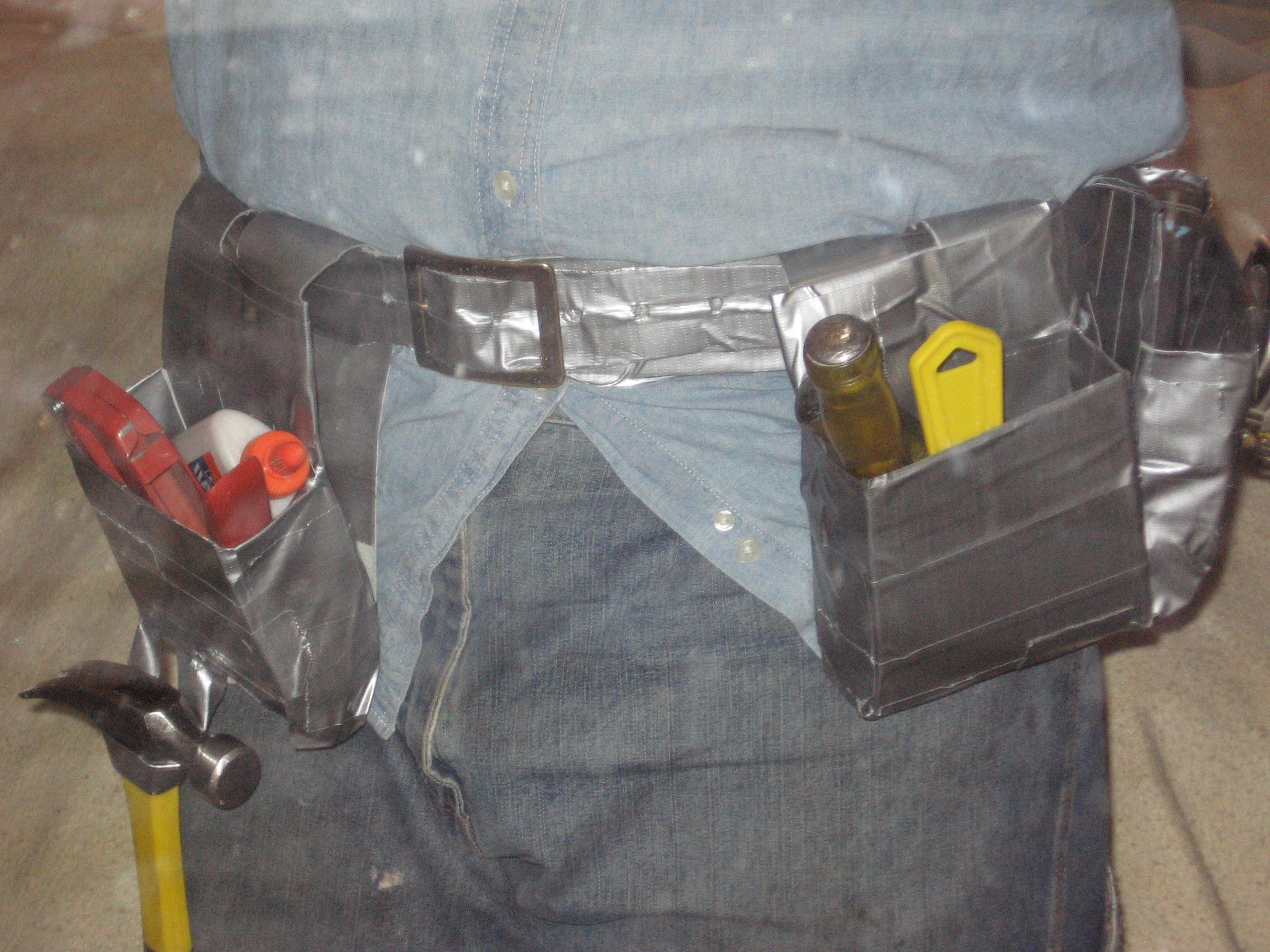 Duct Tape and Cardboard Tool Belt and Bags.