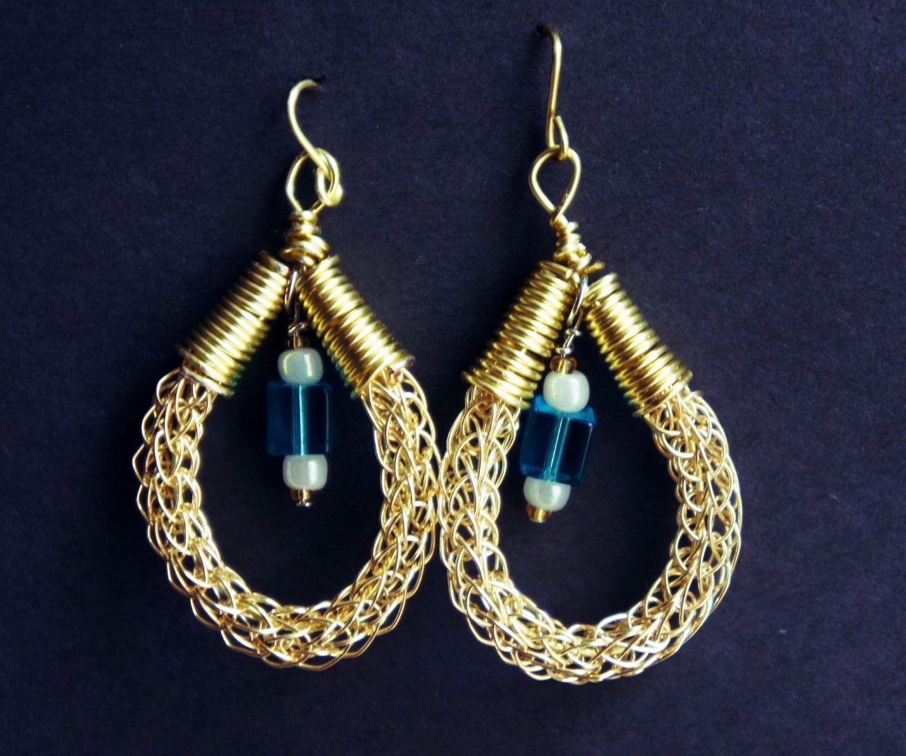 Viking Knit Beaded Earrings 