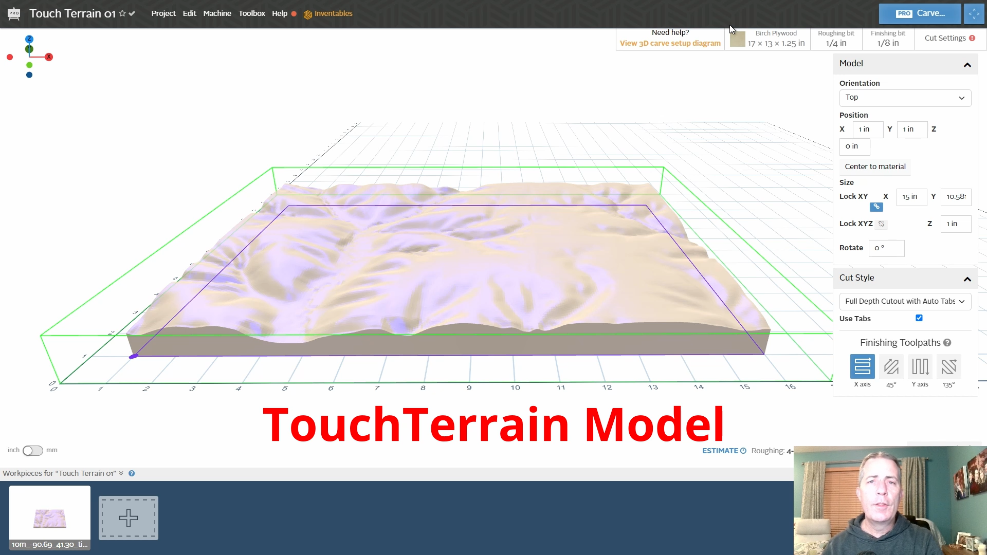 Topographic Surface Download and CNC Carving With Easel Pro Software