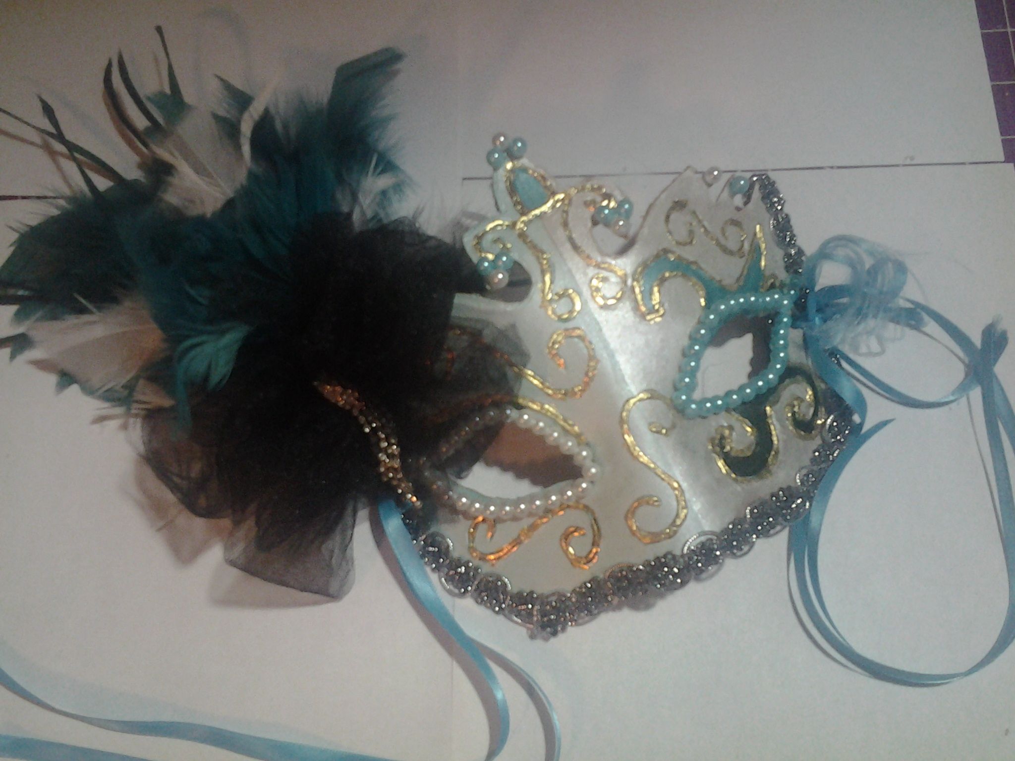 Terrific in Teal Masquerade Mask