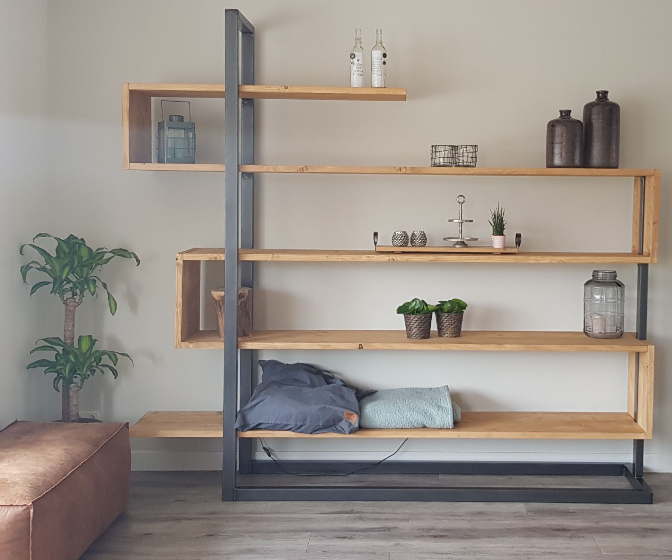 Industrial Bookshelf Cabinet
