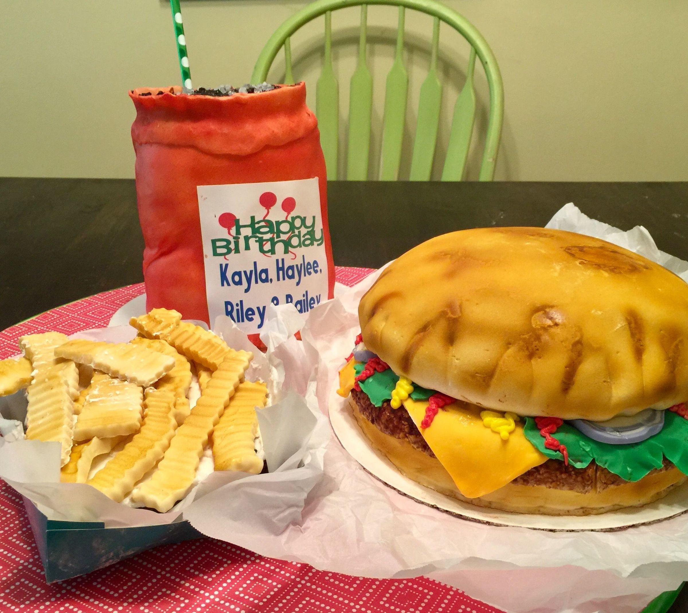 Cheeseburger Cake With Fries