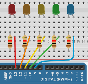 Adding the LEDS, Resistors, and Wires