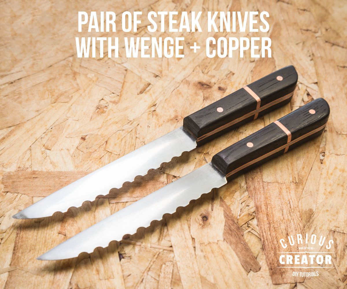 Pair of Steak Knives With Wenge + Copper
