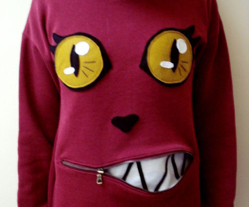 Cat Sweater With Zipper-Mouth