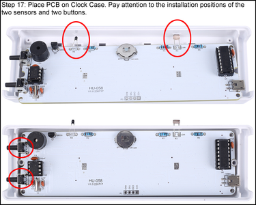 Place PCB on Clock Case.