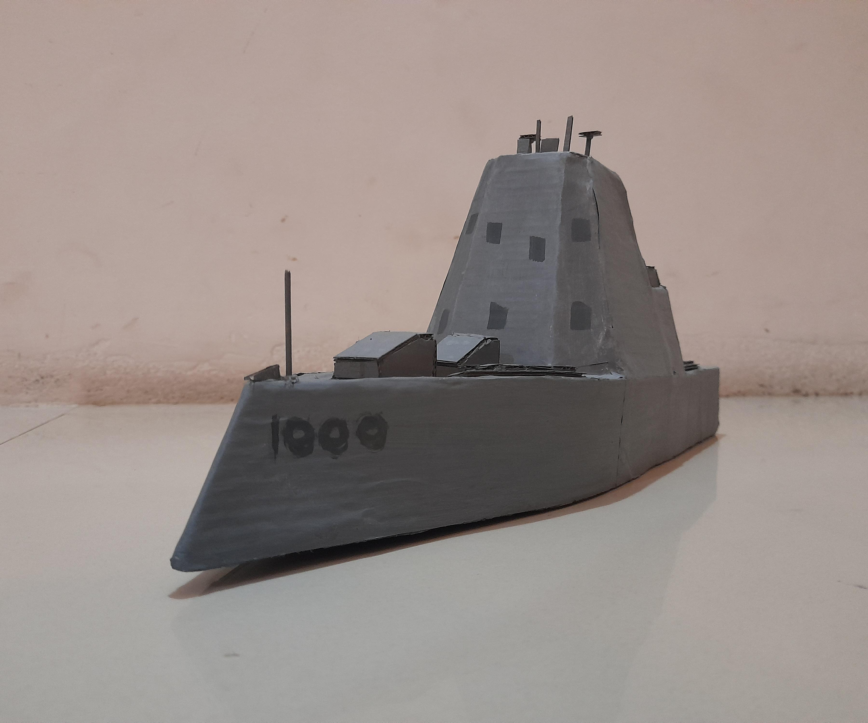 Cardboard Model Destroyer :USS Zumwalt