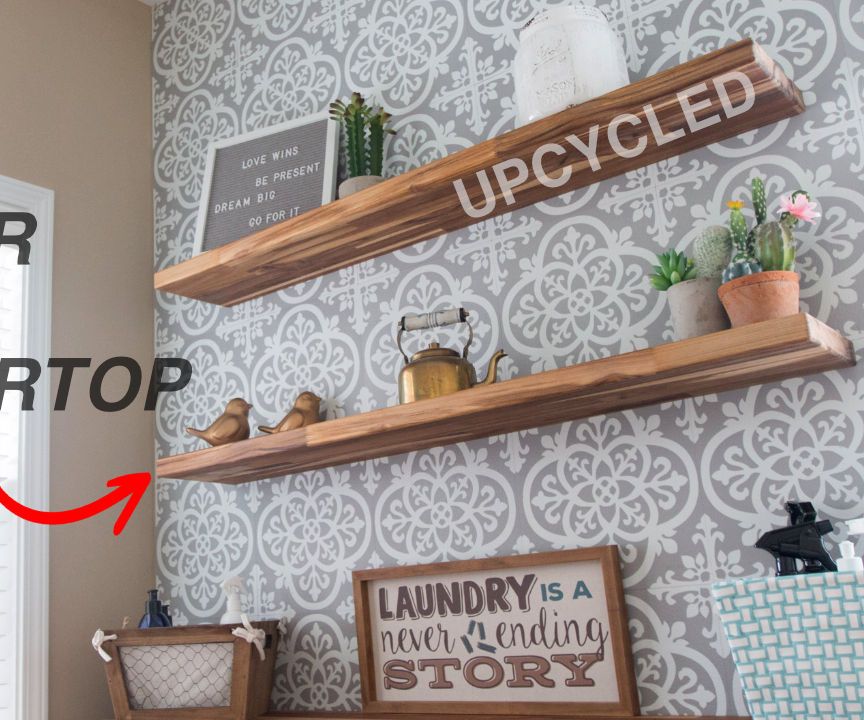 DIY Upcycled Floating Shelves