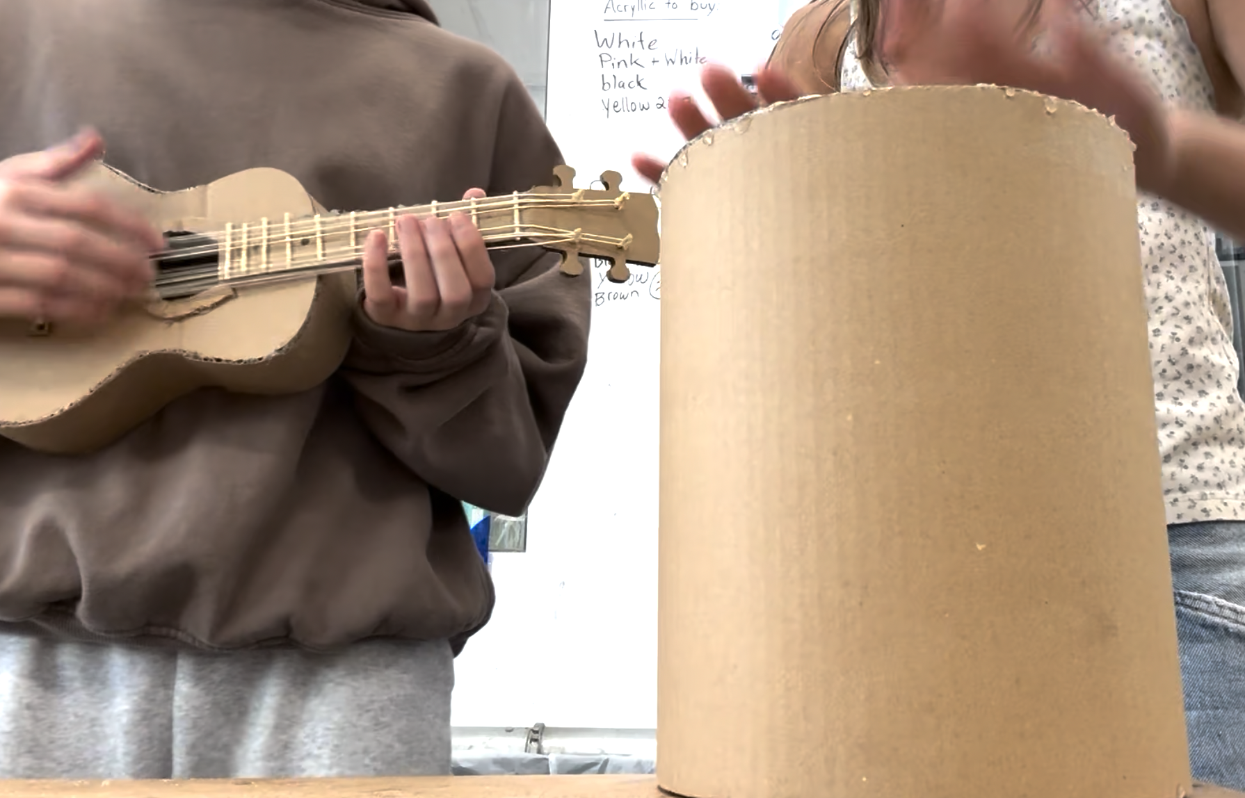 Cardboard Guitar and Drum Set