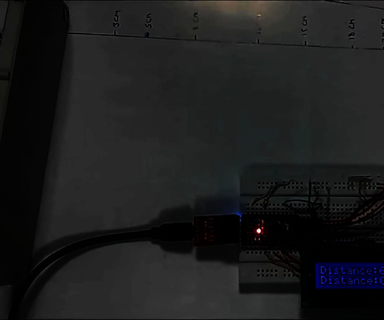 Measuring Distance With Ultrasonic Sensor Using Arduino and Printing on a 1602 LCD Display