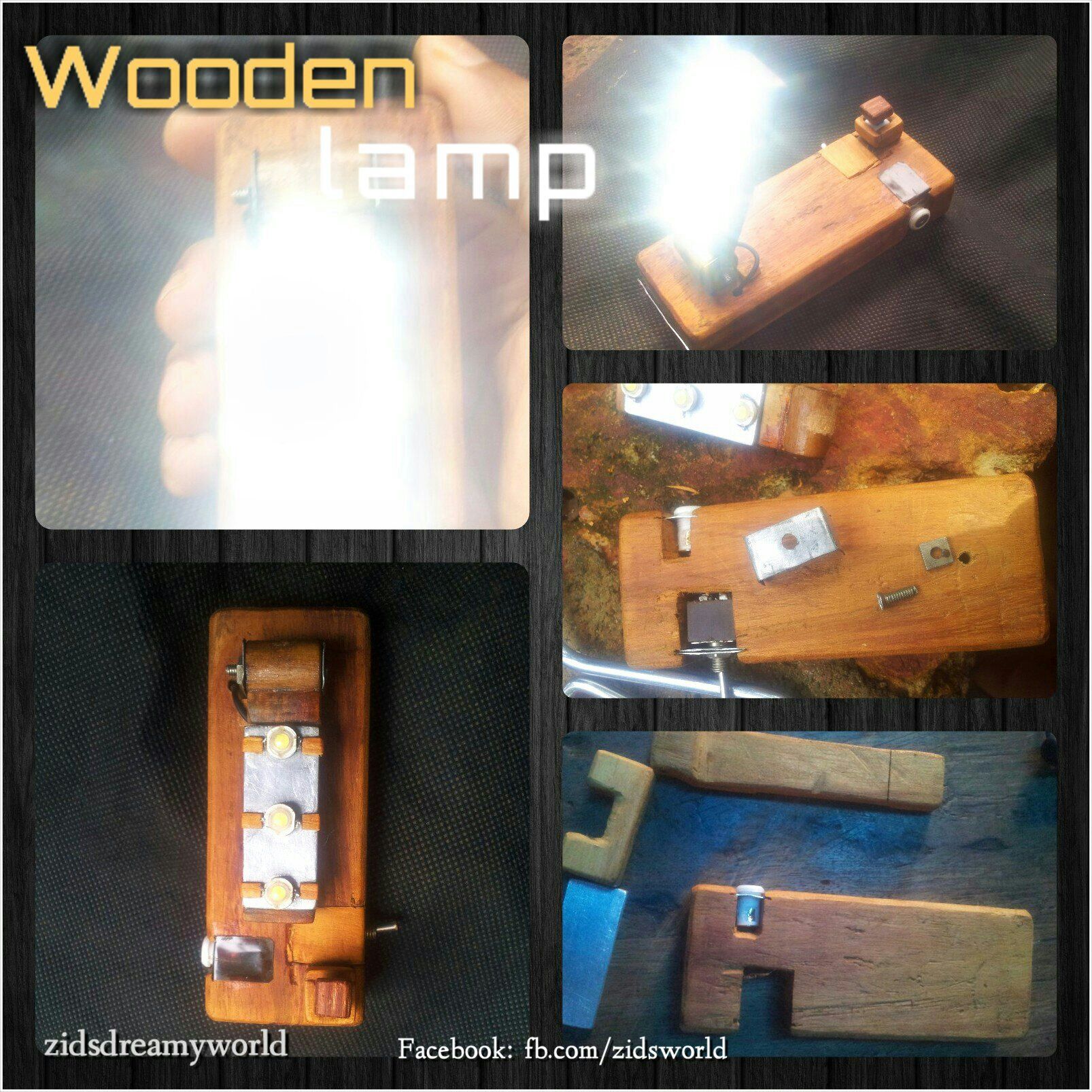 Wooden Battery Lamp