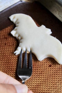Fill the Bat Shaped Pumpkin Pie Pop Tarts and Seal