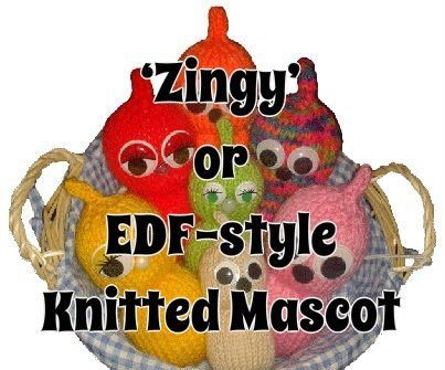 ‘Zingy’ or EDF-style Knitted Mascot