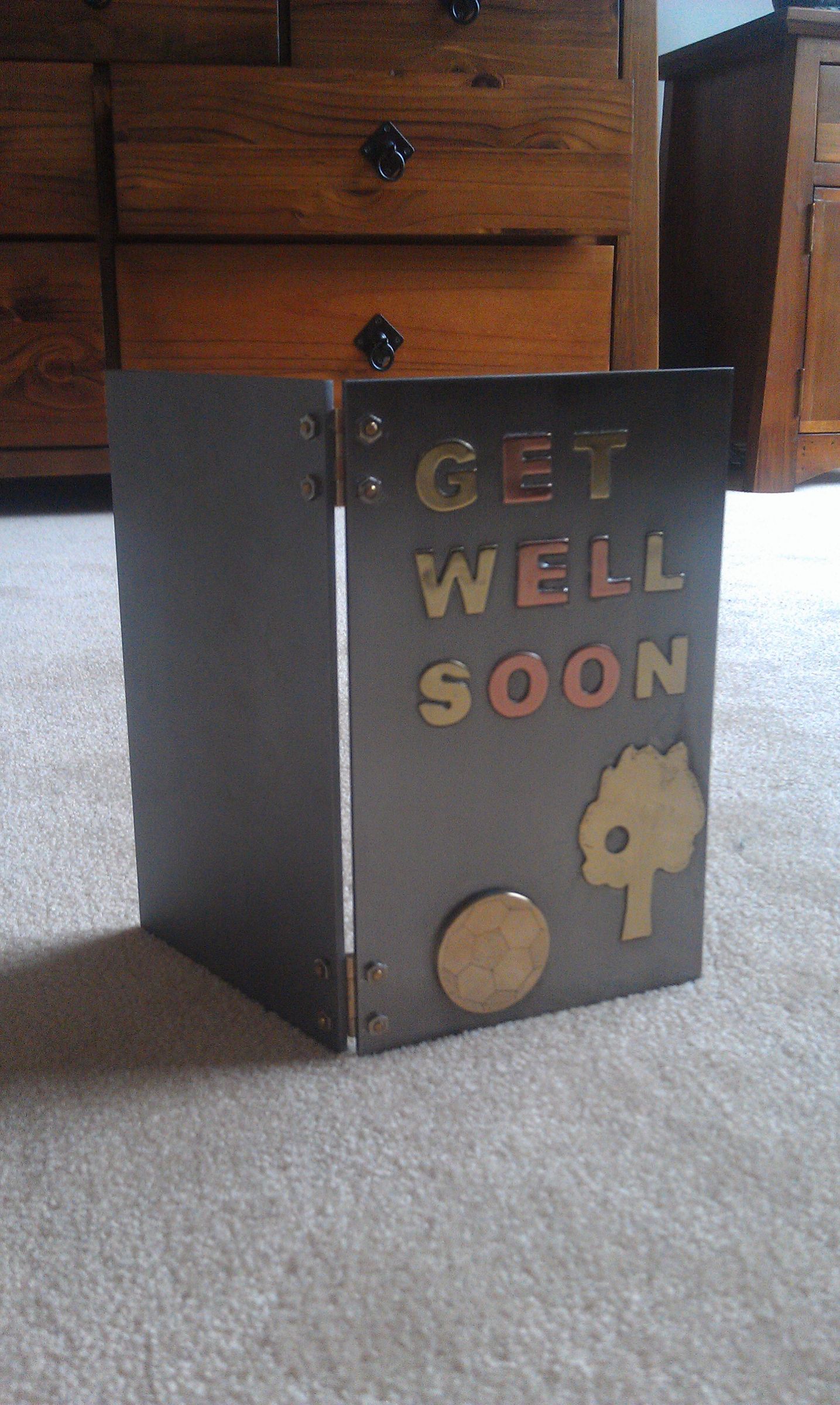 Metal get well soon Card