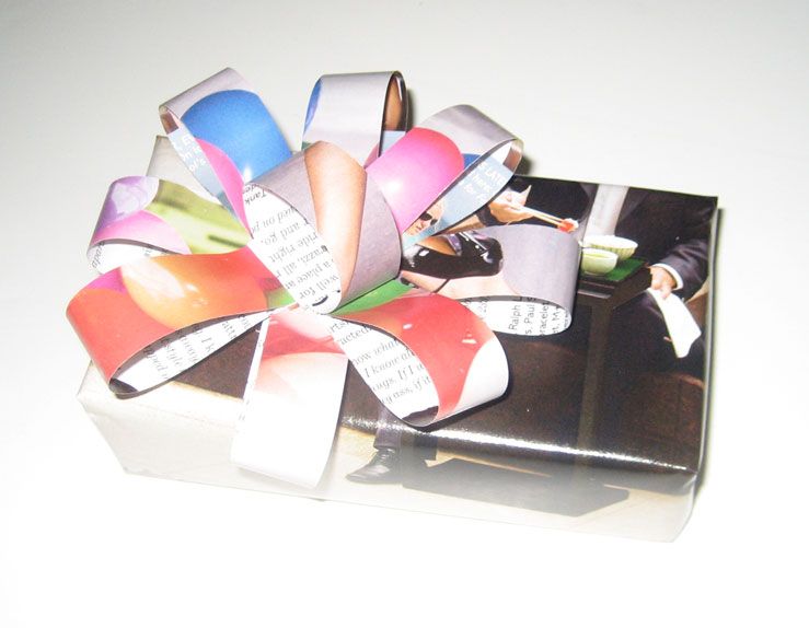 ReWrap - Recycled Wrapping Paper and Bow From Scrap Paper
