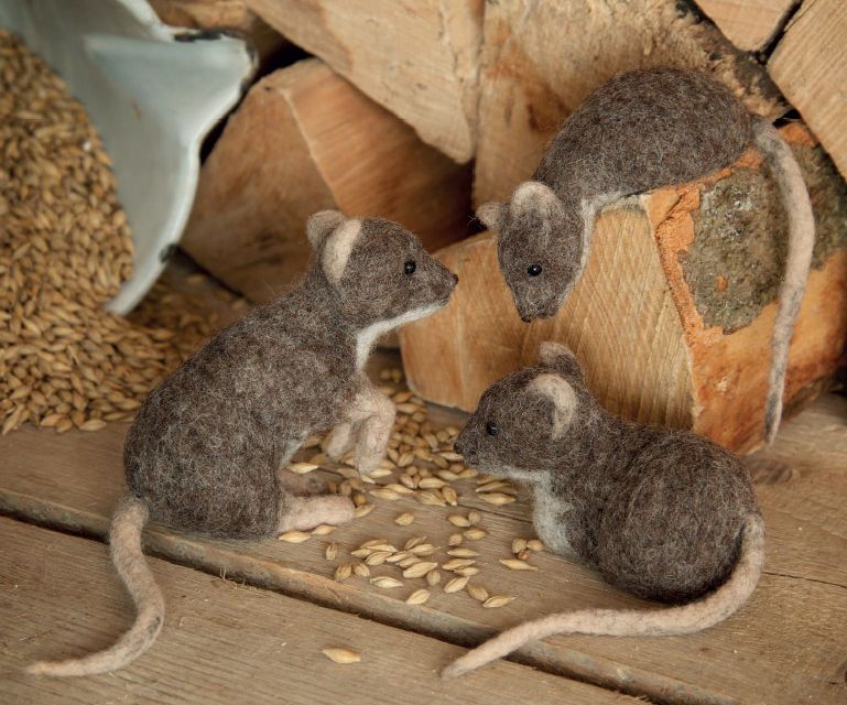 Felted Mouse in a Resting Position