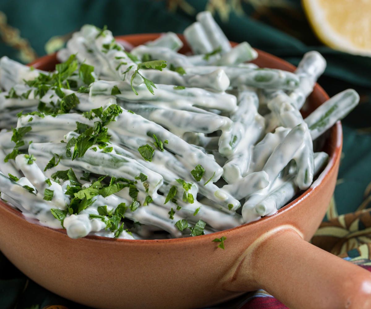 green bean salad with creamy dressing Creamy Green Bean Salad