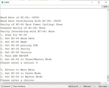 Choice #8: Set HC-06 to Slave/Master Mode