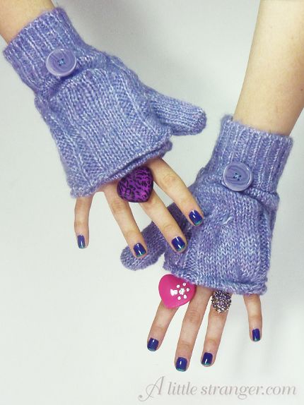 How to make Glittens (fingerless glove-mittens)
