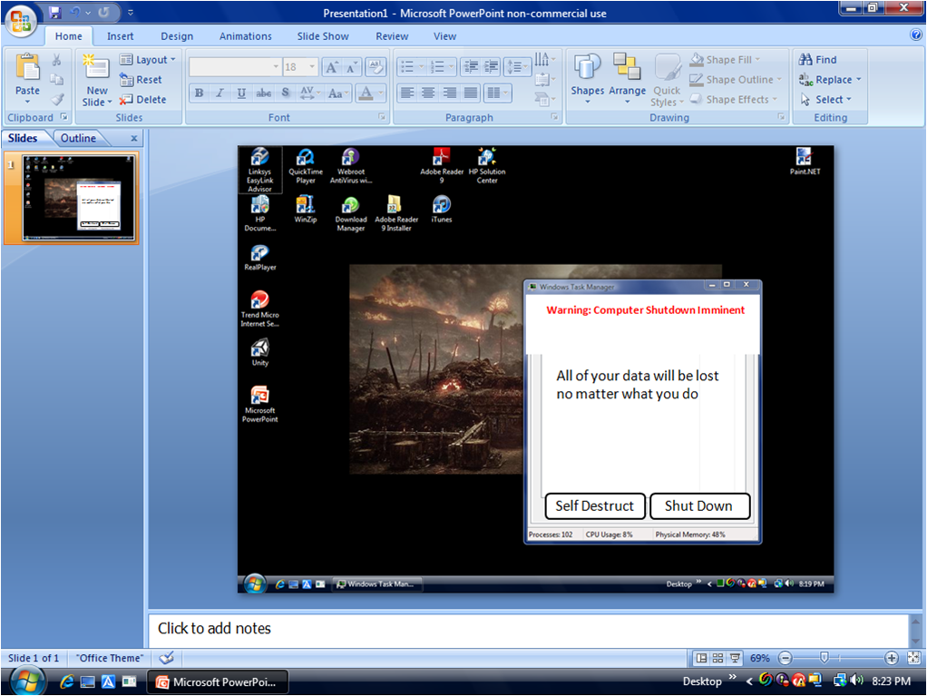 Make a Fake System Error Popup With Powerpoint