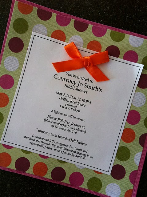 Easy Handmade Bridal Shower Invitation