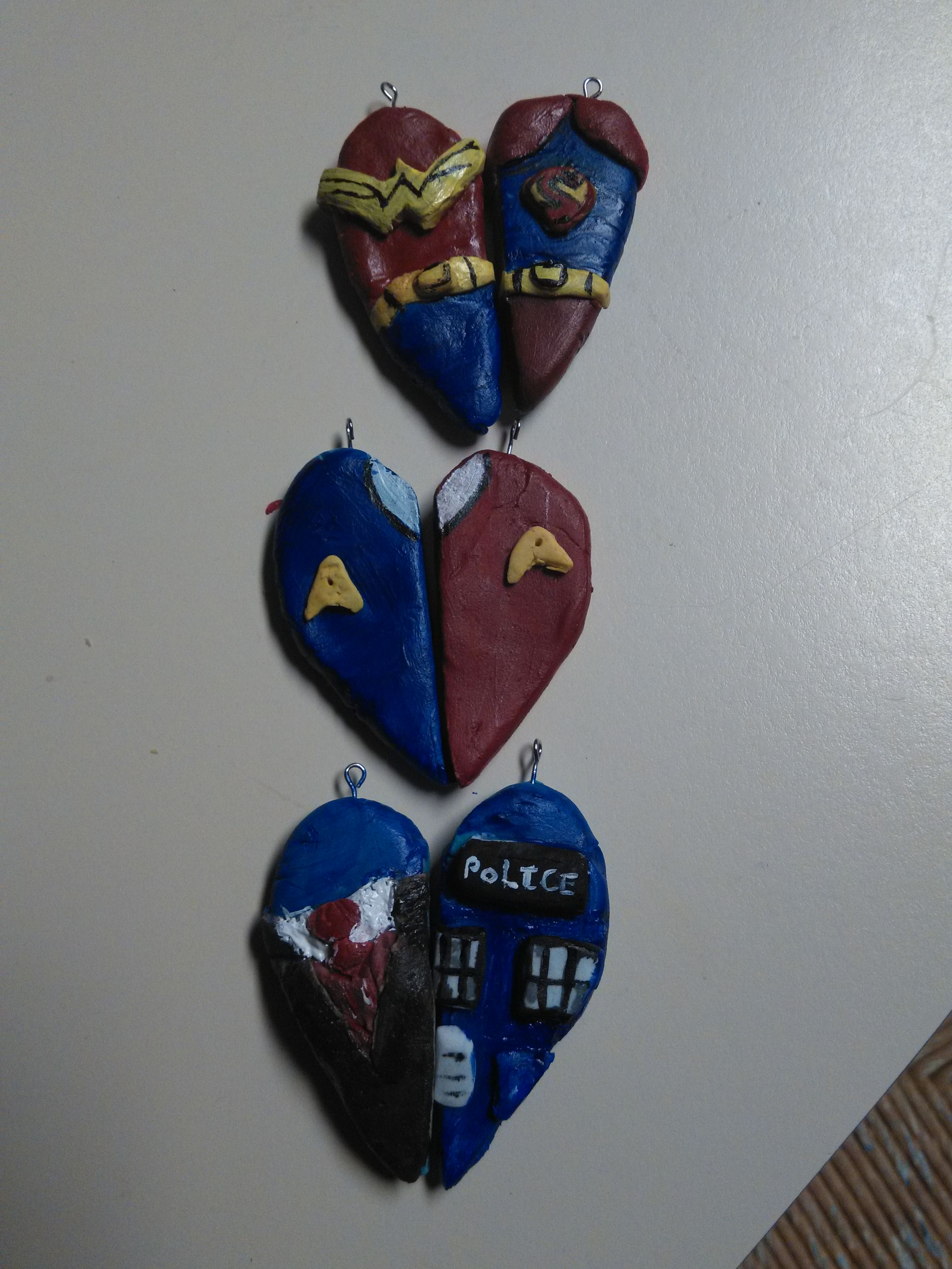 Homemade Clay Friendship Pendants