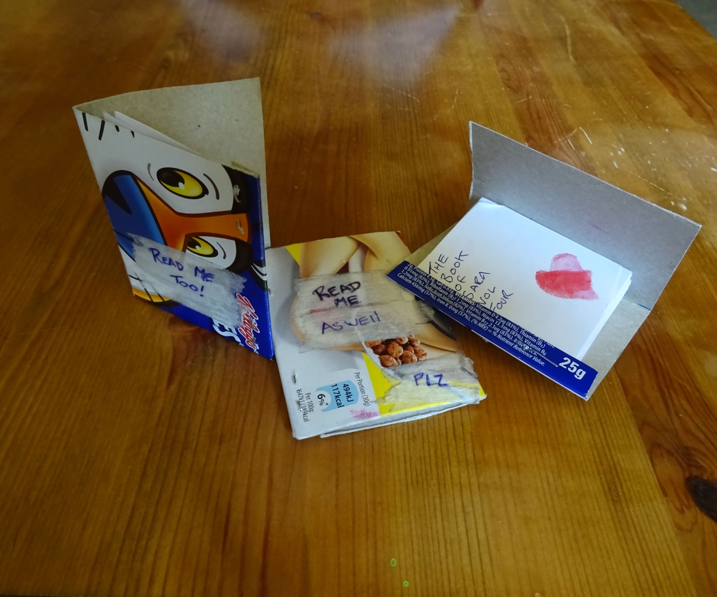 Cereal Box Matchbook Book