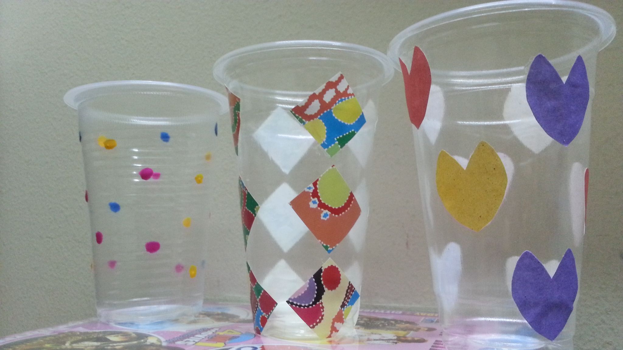 D.I.Y. Easy 3 Different Plastic Glass Holder/decor Piece 