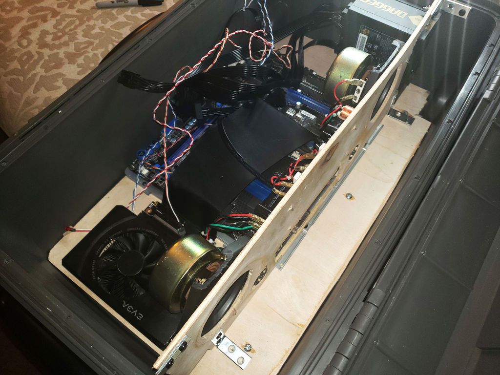 Mount the Speakers and Cut Holes for Power and Motherboard