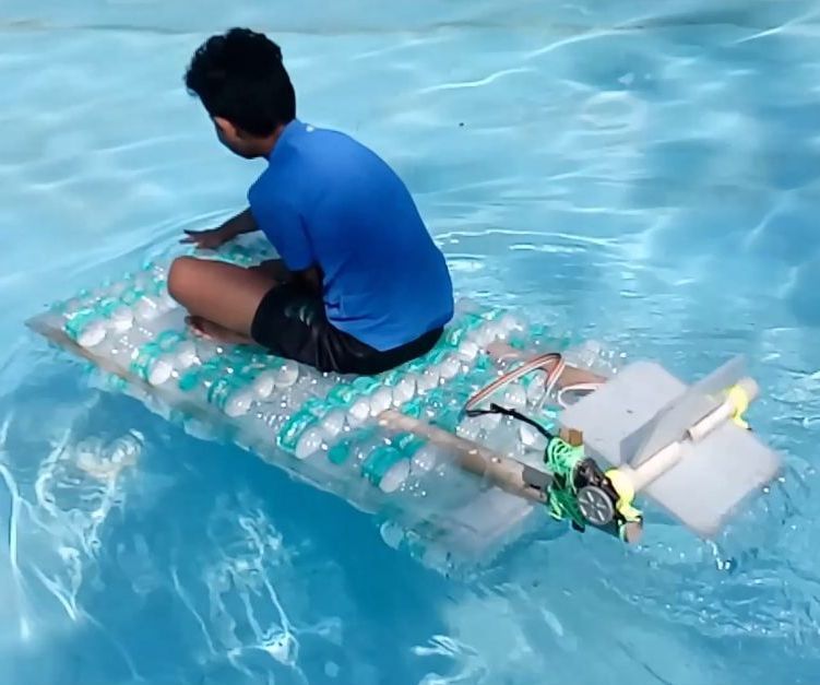 WaterBottle Cellotaped Together WaterBoat.