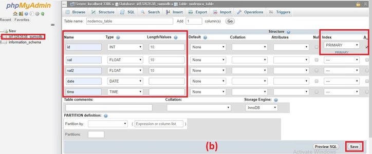 Create MySQL Database Table